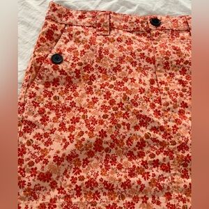 Floral Red and Orange Women's Short Skirt